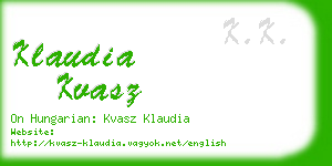 klaudia kvasz business card